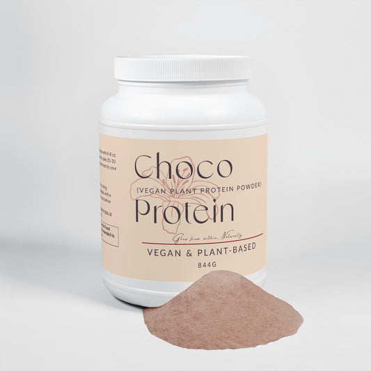 Rich chocolate plant protein powder vegan and plant-based supplement with amino acids for muscle recovery