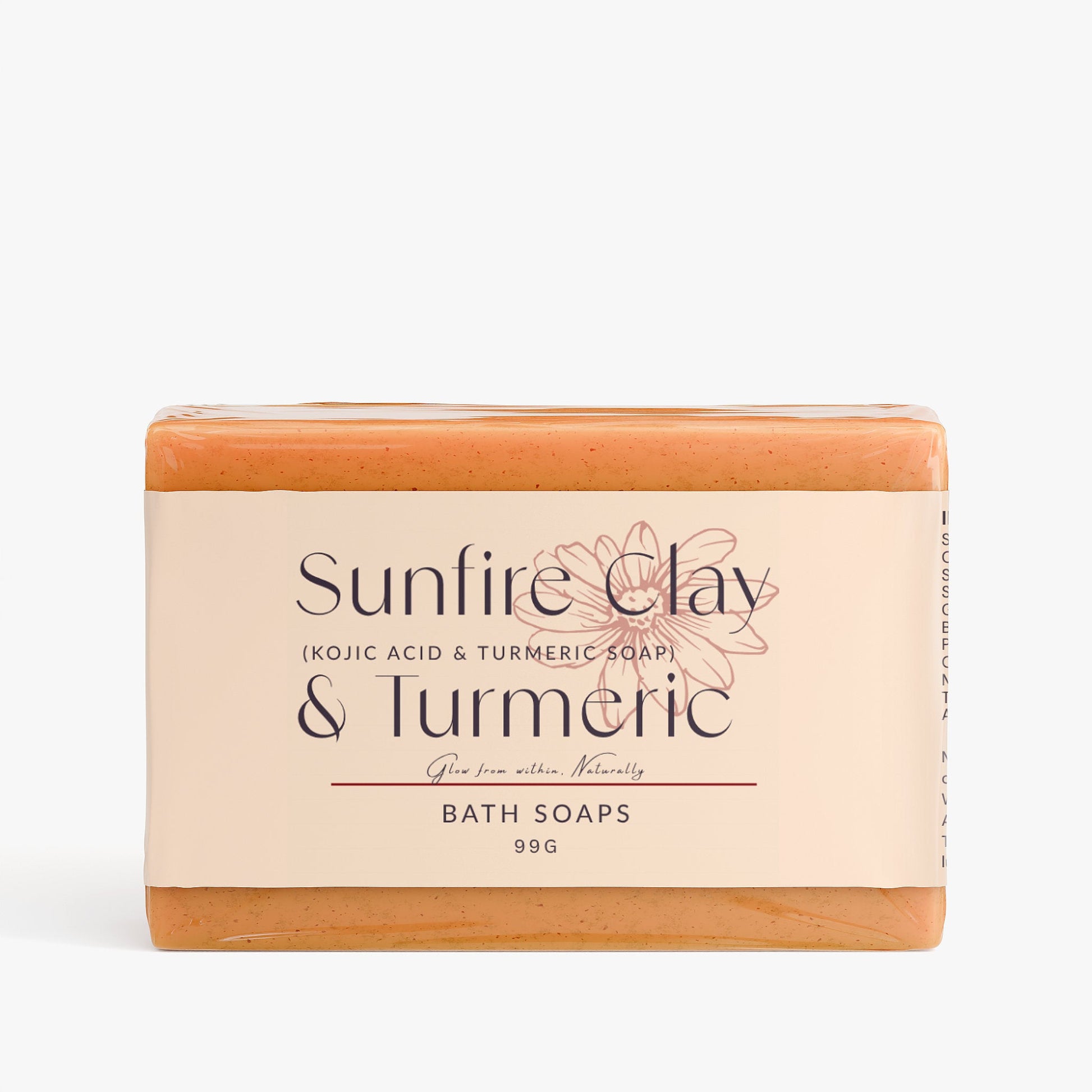 Sunfire Clay & Turmeric soap bar with kojic acid for brightening and nourishing skin
