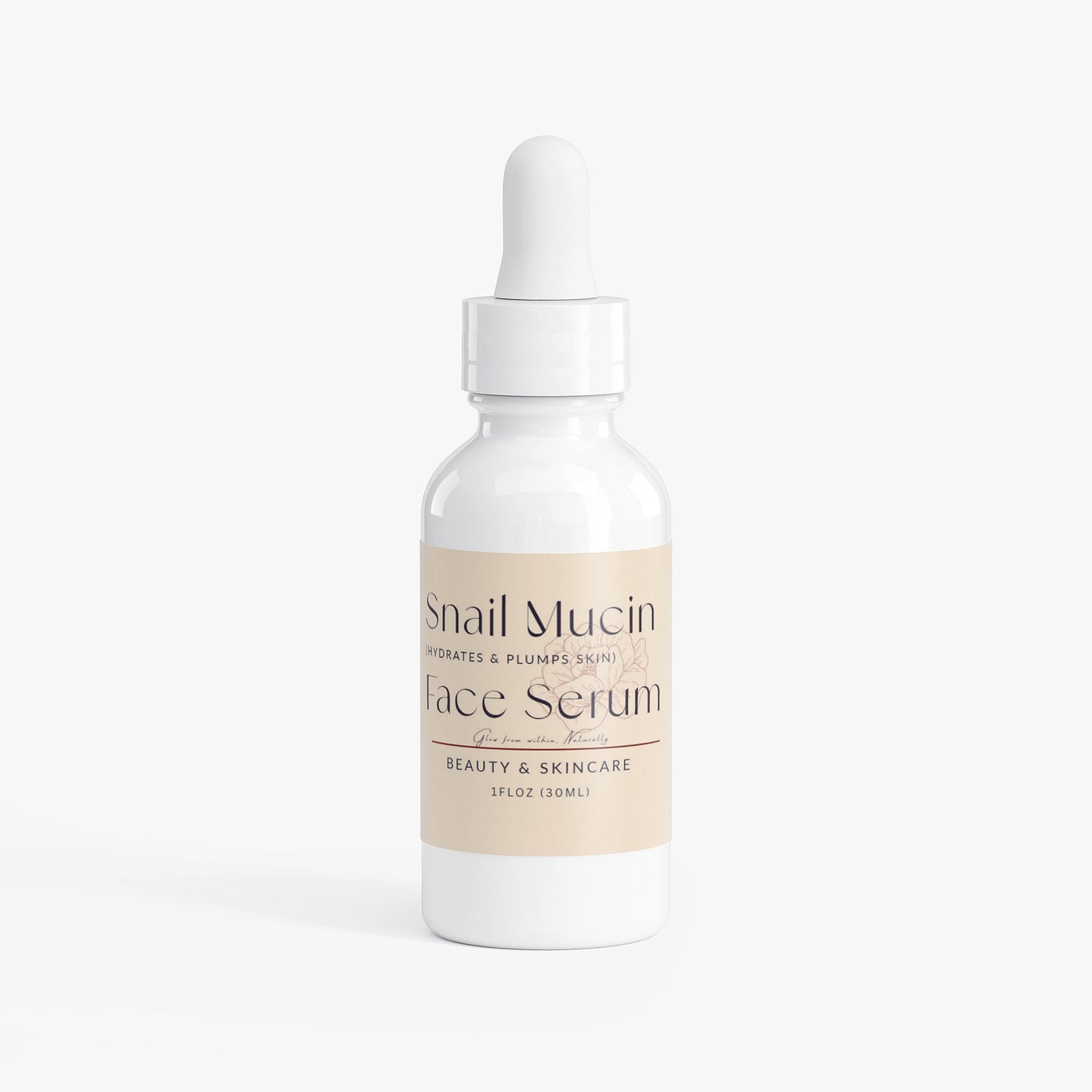 Snail Mucin Face Serum bottle for hydrating and plumping skin with natural ingredients