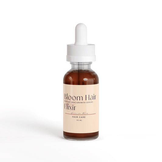 RootBloom Peptide Serum for hair growth in 30 ml brown dropper bottle
