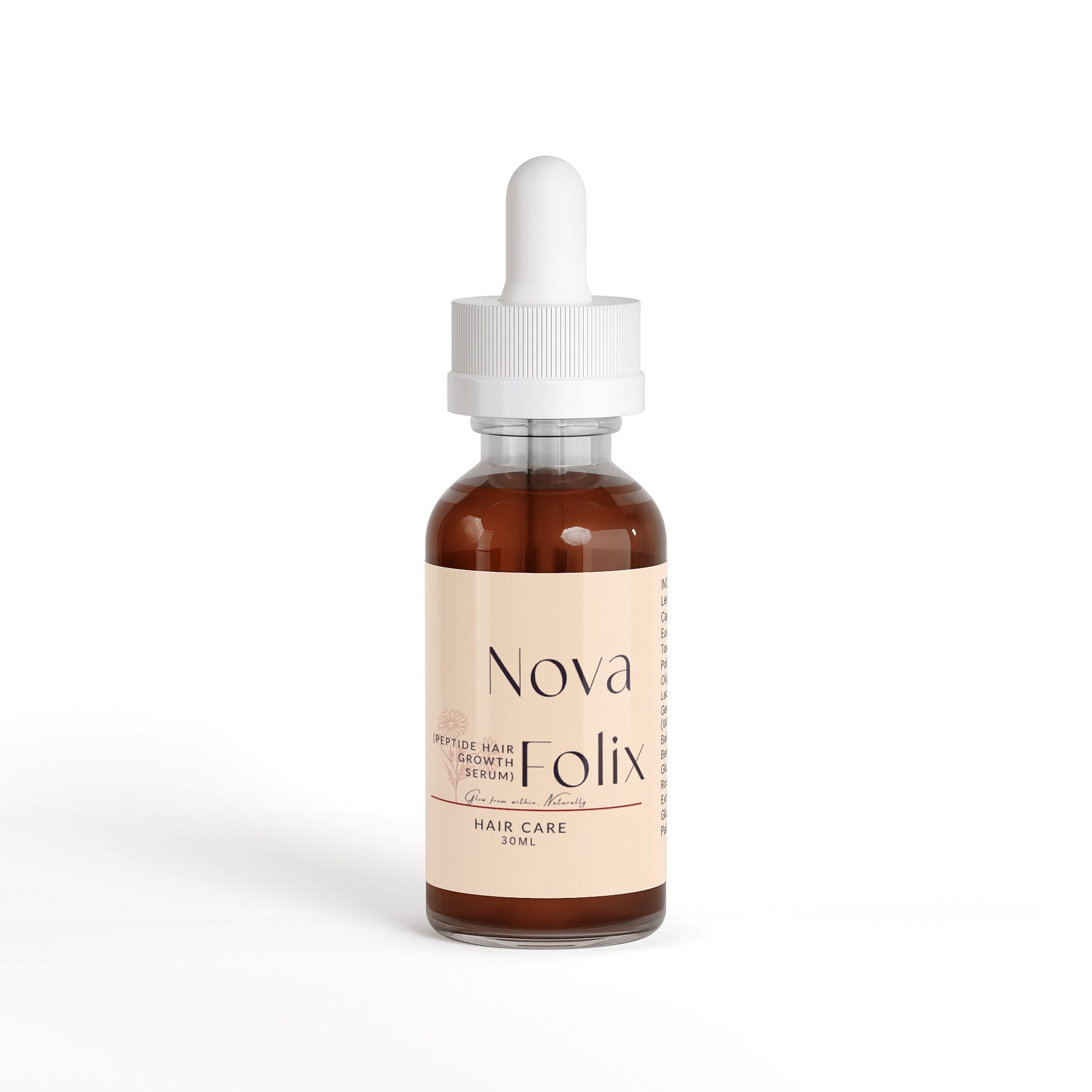 NovaFolix peptide-powered serum for thicker, healthier hair with botanical extracts and no harmful chemicals