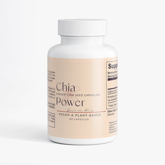 Chia Power vegan plant-based chia seed capsules for protein and omega-3s nutrition