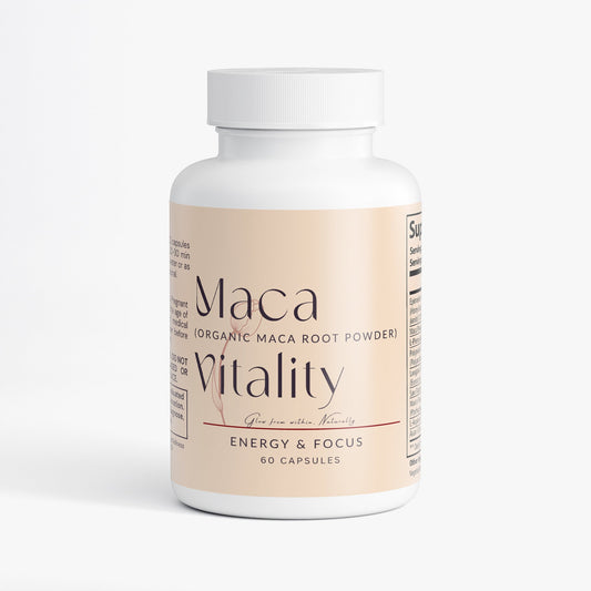 Peruvian maca organic maca root powder capsules for energy and focus