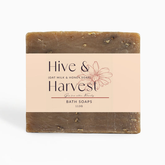 Hive & Harvest oat milk and honey nourishing bath soap bar