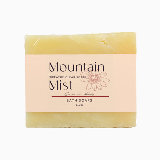 Mountain Mist herbal bath soap bar with natural alpine scent and moisturizing ingredients
