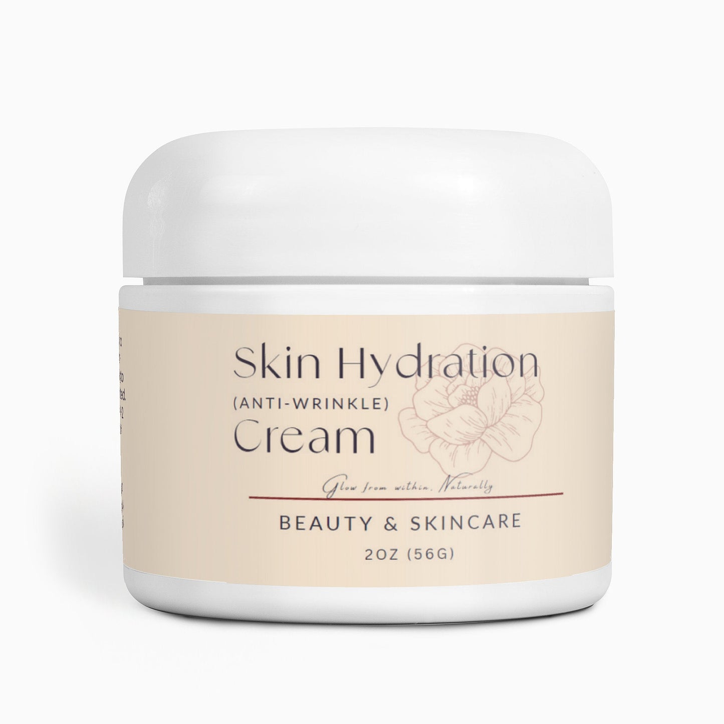 Skin Hydration Cream jar with anti-wrinkle formula for moisturizing and smoothing skin and enhancing texture