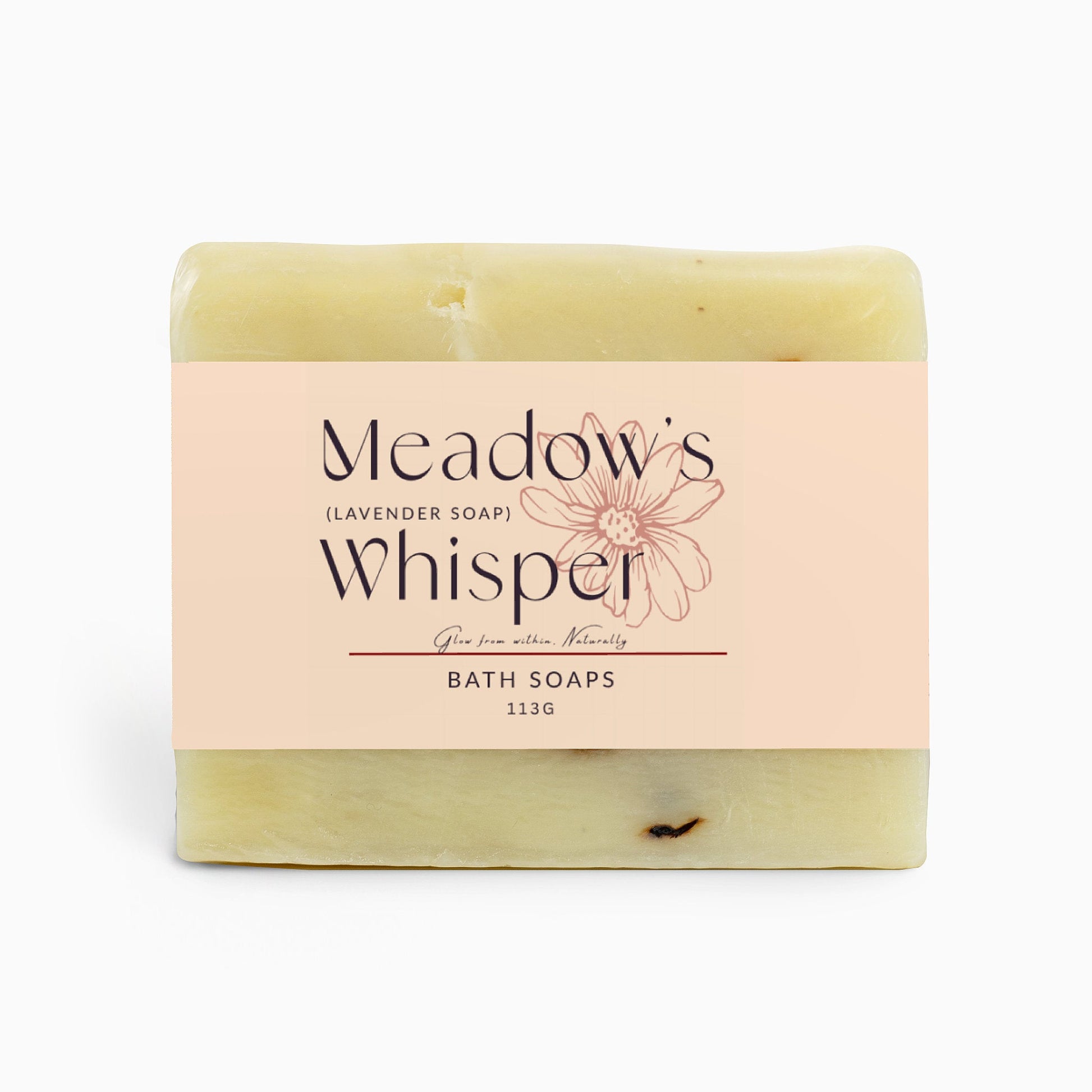 Meadow's Whisper lavender soap bar with natural ingredients for sensitive skin and calming aroma